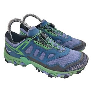 Salewa Ultra Train Shoes Womens Size 6.5 Blue Green Trail Running Mesh Michelin